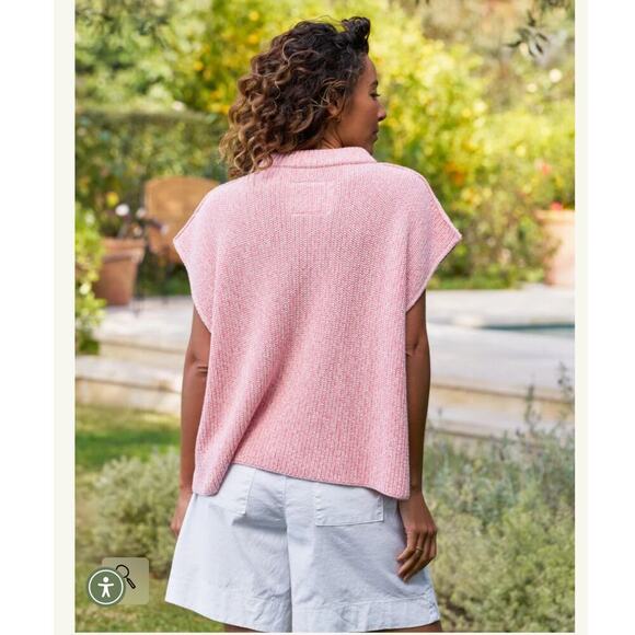 Frank & Eileen Montecito Sweater Vest Coral Reef Italian Cotton Size M NWOT - Picture 9 of 13